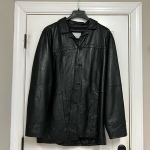 Men's Wilsons Genuine Black Leather Coat